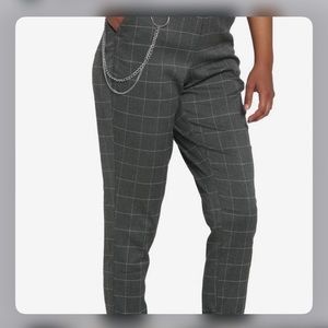 Hot Topic gray grid pants LG